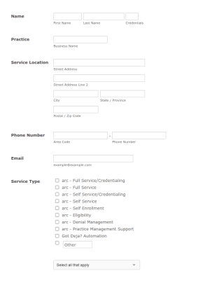 Service Onboarding Form Template