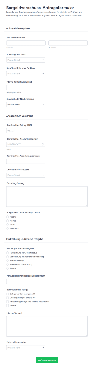 Auszahlungsantrag Formular 🎯