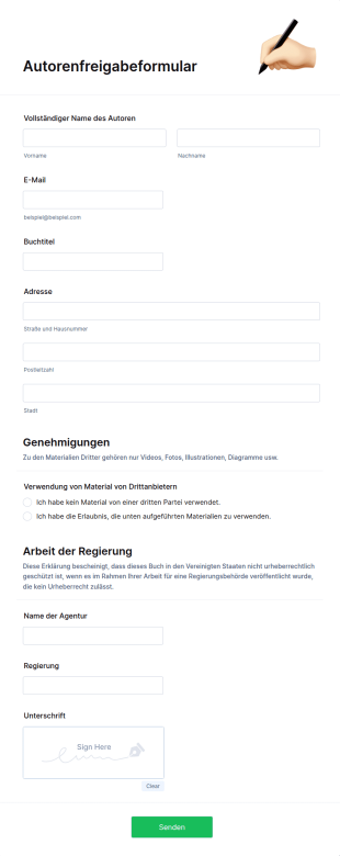Autorenfreigabeformular