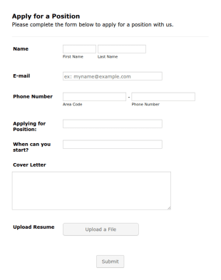 BE HAPPY DELIVERY Job Application Form Template