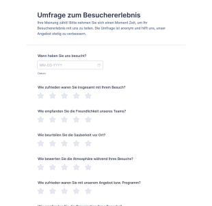 Besucherfahrung Umfrage