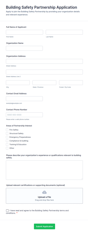 Building Safety Partnership Application Form Template