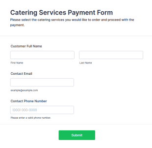 Catering Services Payment Form Template