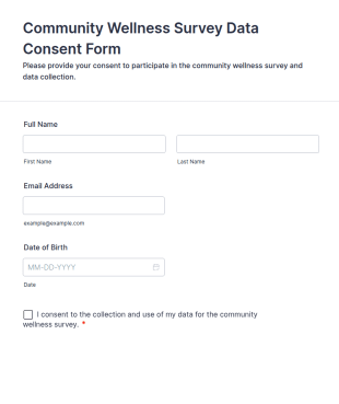 Community Wellness Survey Data Consent Form Template