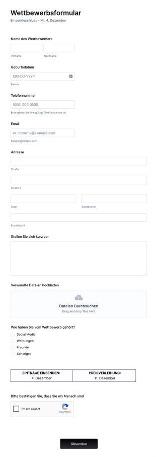 Contest Entry Form