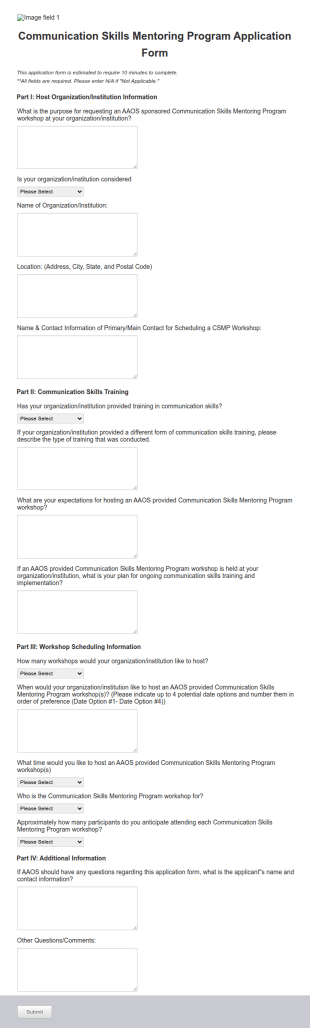 Mentoring Program Application Form Template