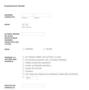 Cuestionario Dental 