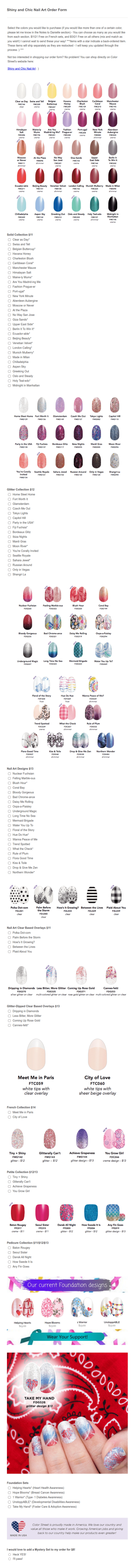 Danielle Color Street Order Form Template