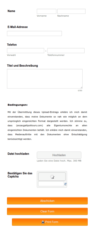Datei Upload F&uuml;r Wettbewerbe
