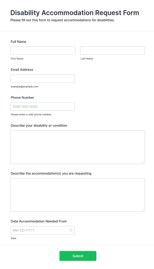 Disability Accommodation Request Form Template