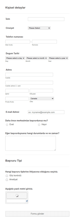 Doktor Başvuru Form Şablonu