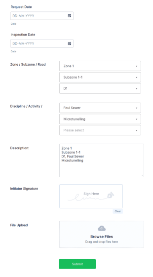 Drainage Inspection Form Template