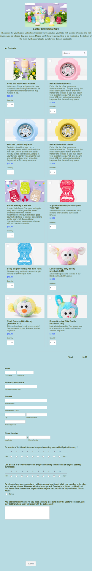 Easter Collection 2021 (bonnie) Form Template