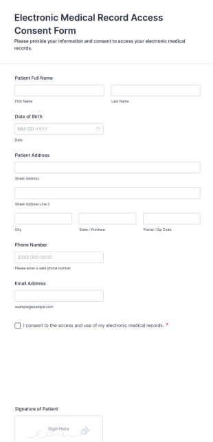 Electronic Medical Record Access Consent Form Template