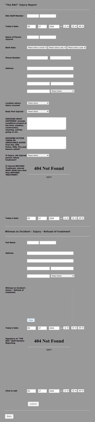Employee Injury Report Form Template