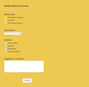 Employee Monthly Feedback Form Template