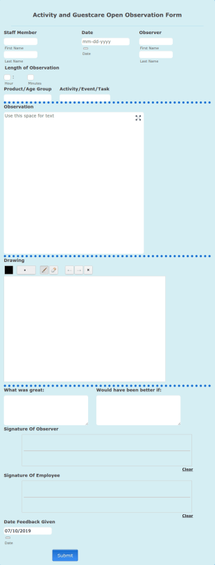 Employee Observation Form Template