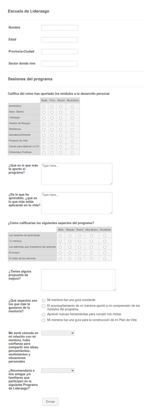 Encuesta De Satisfacción De La Escuela De Liderazgo
