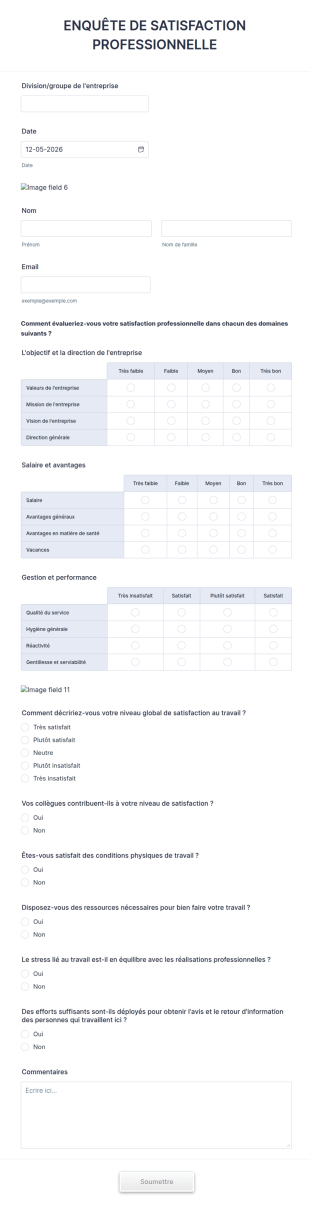Enqu&ecirc;te De Satisfaction Au Travail