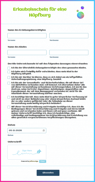 Erlaubnisschein Für Eine Hüpfburg