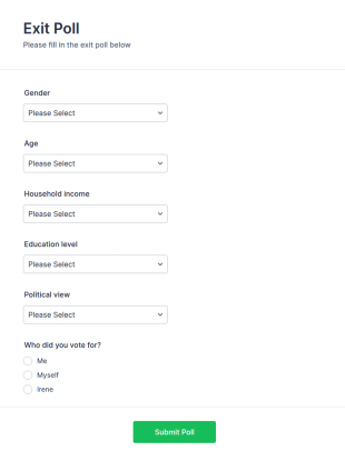 Voter Exit Poll Form Template