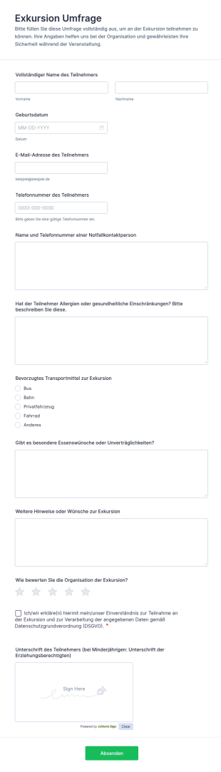 Exkursion Umfrage