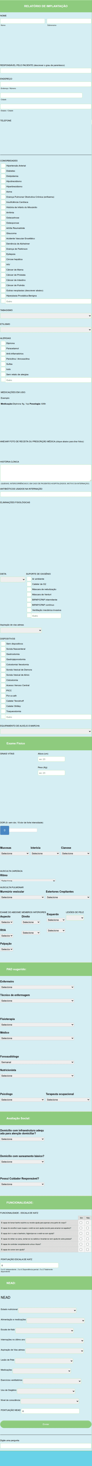 Ficha De Anamnese Para Procedimento Médico