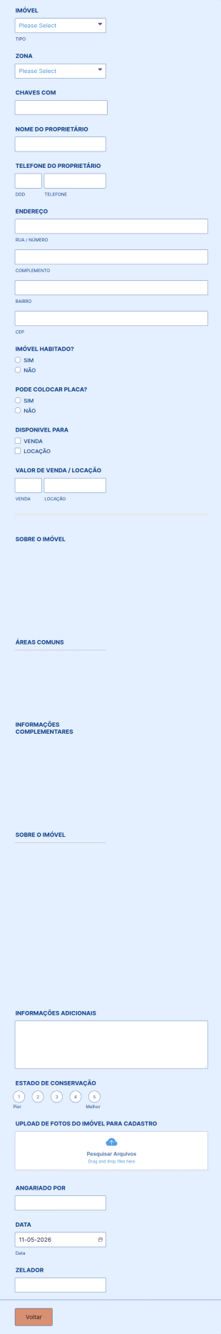 Ficha Para Captação Imóveis