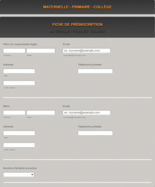Fiche De Pr&eacute; Inscription Scolaire