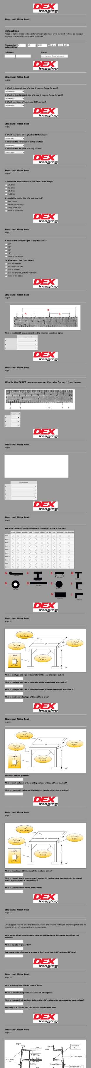Fitter Written Test Form Template
