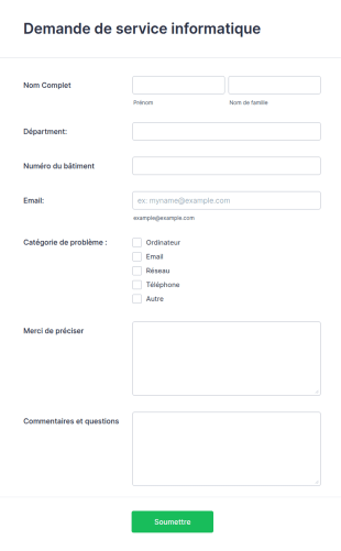 Formulaire De Demande De Service Informatique