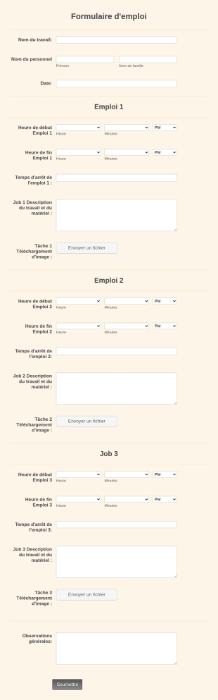 Formulaire D'emploi