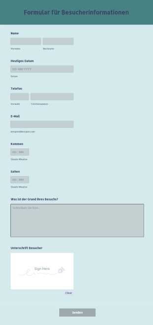 Formular Für Besucherinformationen