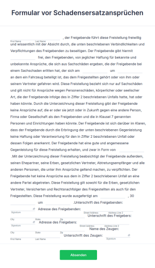 Formular Vor Schadensersatzansprüchen