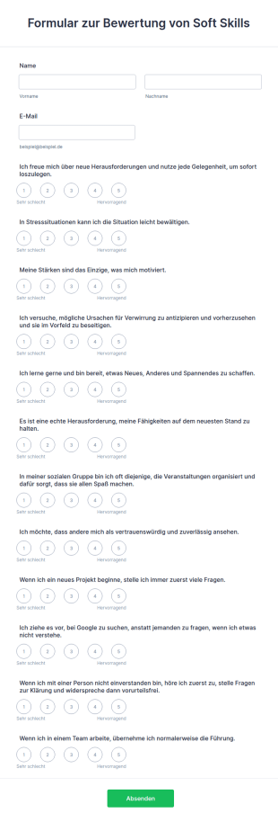 Formular Zur Bewertung Von Soft Skills