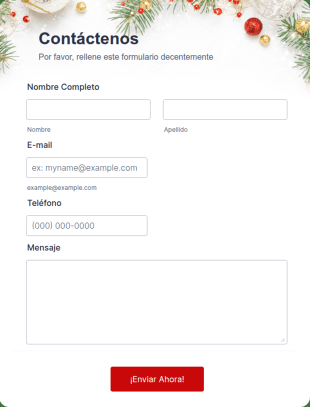 Formulario De Contacto Con Tema Navideño