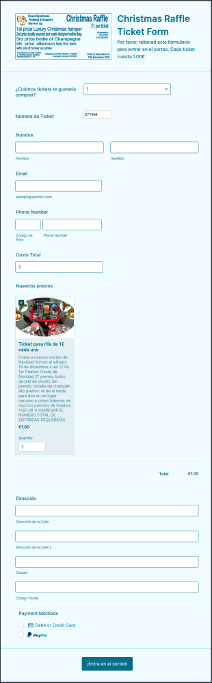 Formulario Para La Rifa De Navidad