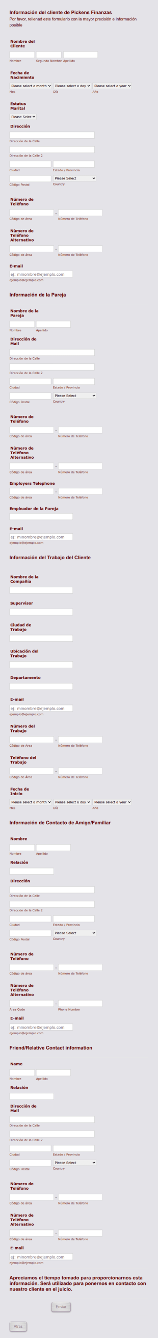 Información De Cliente Para Juicio 