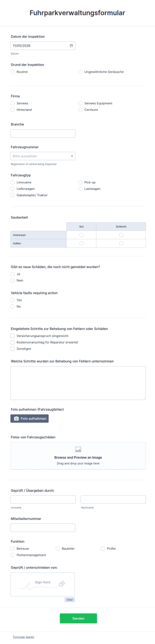  Fuhrparkverwaltungsformular
