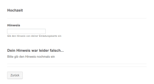Hochzeitsformular