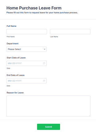 Home Purchase Leave Form Template