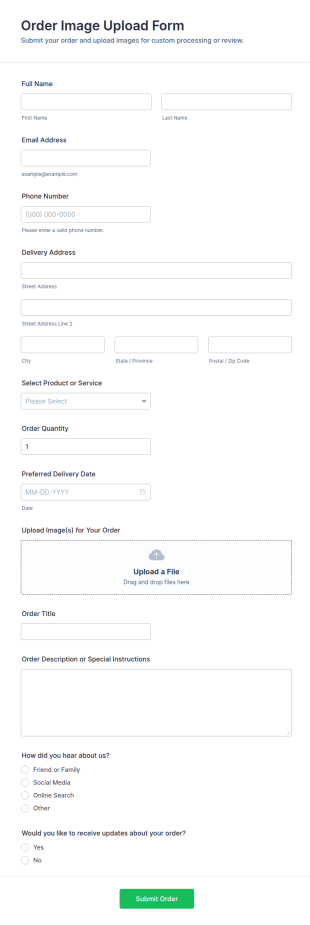 Image Upload Request Form Template