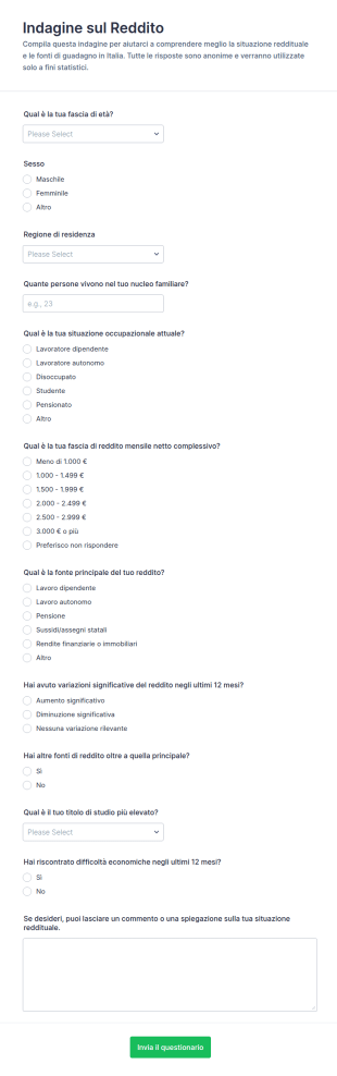 Indagine Sul Reddito