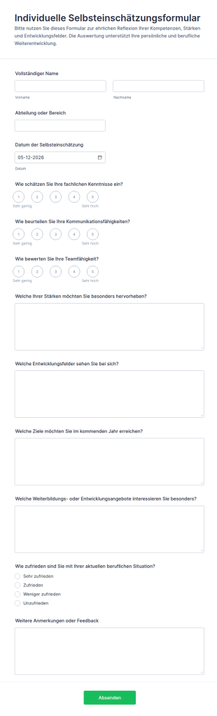 Individuelles Selbsteinschätzungsformular