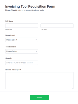 Invoicing Tool Requisition Form Template