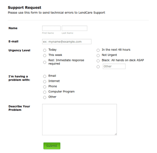 IT Support Request Form Template