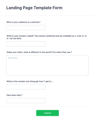 Landing Page Template Form