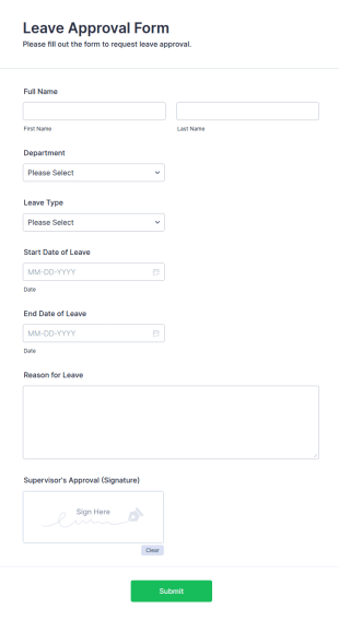 Leave Approval Form Template