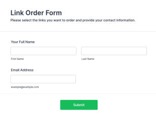 Link Order Form Template