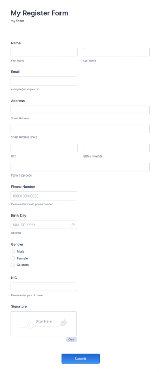 Login System Form Template